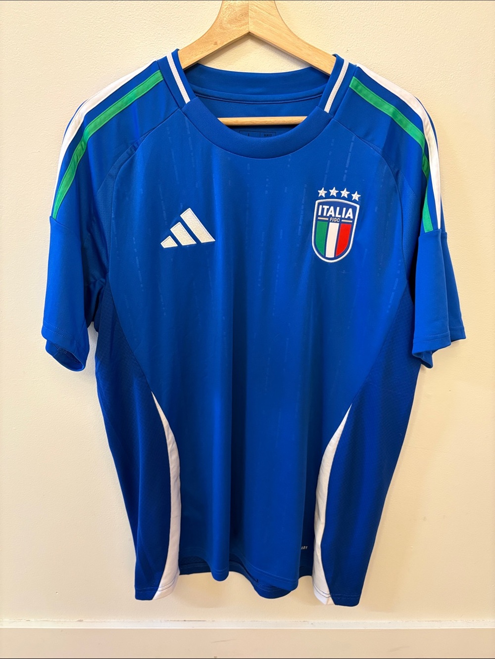 Adidas Blue Italy Soccer Jersey - Size Large
